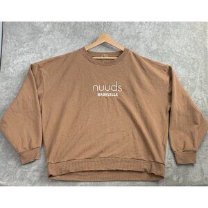 NUUDS Sweater Womens 2XL Brown Oversized Sweatshirt Pullover Fleece Nashville